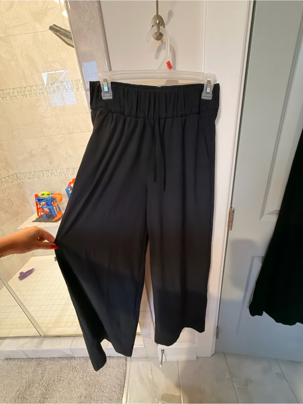 Women's all in motion Black Elastic-Waist Wide Leg Pants